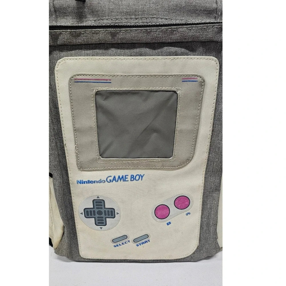 Nintendo Game Boy Retro Handheld Console Backpack Gray Cream Travel School Bag